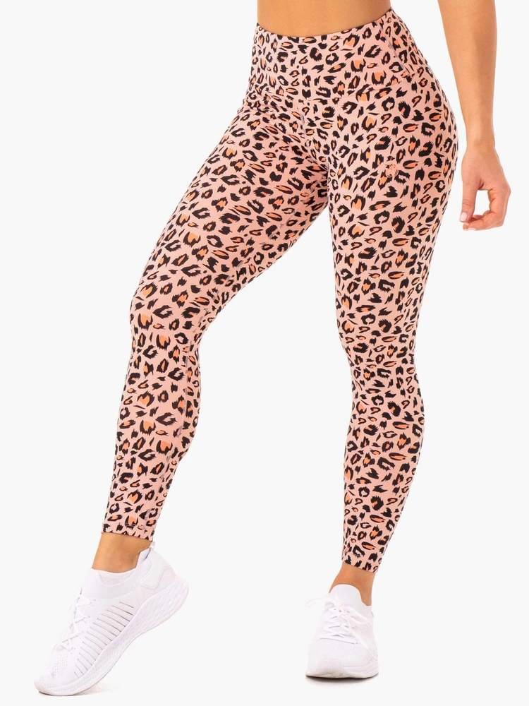 Orange Leopard Print Women Legging